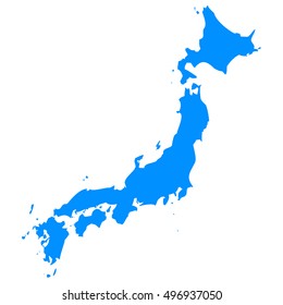 High detailed blue vector map - Japan