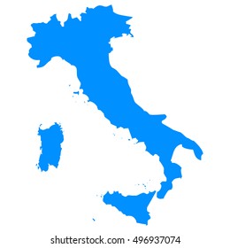 High detailed blue vector map - Italy