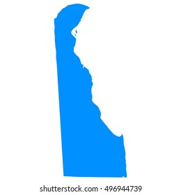 High detailed blue vector map - Delaware