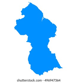 High detailed blue vector map, Guinea