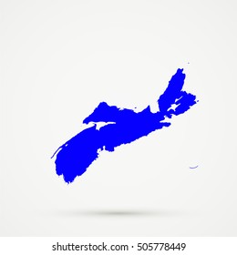 High detailed Blue vector map Nova Scotia