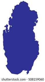 High detailed blue vector map - Qatar