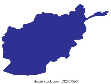 High detailed blue vector map - Afghanistan