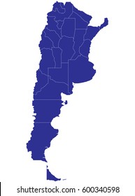 High detailed blue vector map – Argentina map
