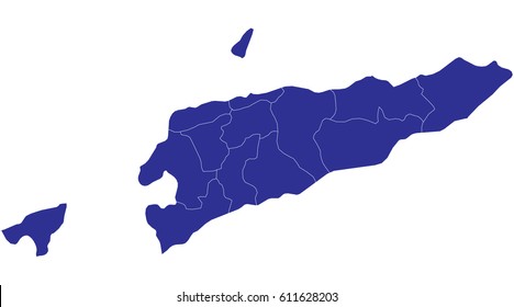 High detailed blue vector map – East Timor map