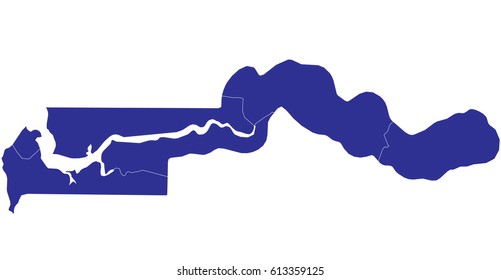 High detailed blue vector map – Gambia map