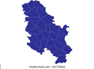 High detailed blue vector map – Kosovo Serbs map