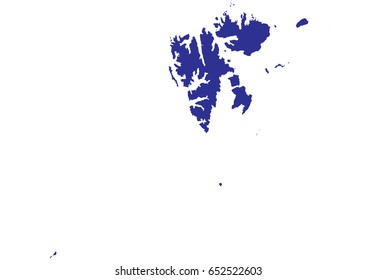 High detailed blue vector map – Svalbard and Jan Mayen map