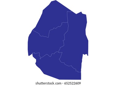 High detailed blue vector map – Switzerland map