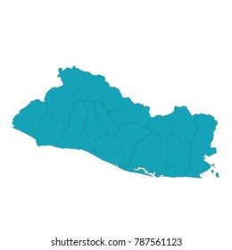 High detailed blue vector map - El Salvador, el Salvador map - blue pastel graphic background . Vector illustration .eps 10
