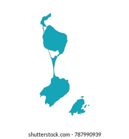 High detailed blue vector map – Saint Pierre and Miquelon map, Detailed map of Saint-Pierre and Miquelon and capital city Saint-Pierre.
