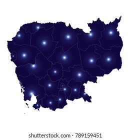 High detailed blue vector map - Cambodia.map- cambodia country on white background,cambodia map - blue pastel graphic background . Vector illustration eps 10.
