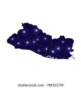High detailed blue vector map - El Salvador, el Salvador map - blue pastel graphic background . Vector illustration .eps 10