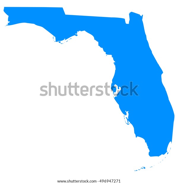 High Detailed Blue Vector Map Florida Stock Vector (Royalty Free ...