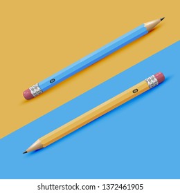 High detailed colorful  background with pencils, vector illustration