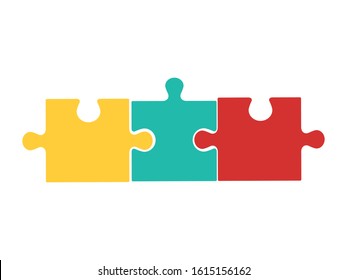 High Detailed Colorful jigsaw on white background. Vector illustration eps 10.