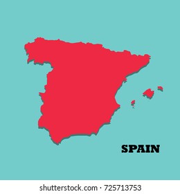 A high detailed colorful Spain map