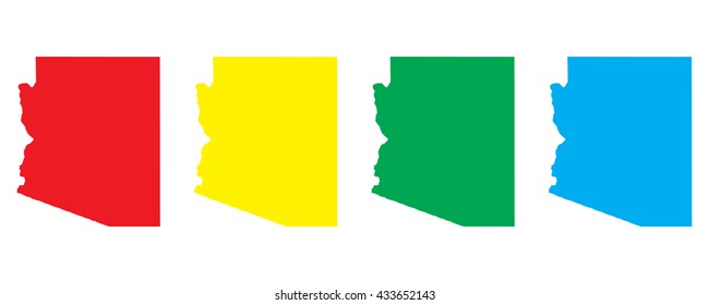 High detailed colorful vector maps - Arizona
