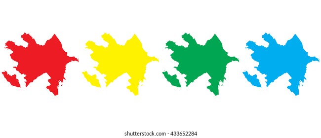 High detailed colorful vector maps - Azerbaijan