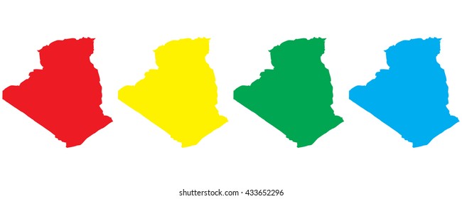 High detailed colorful vector maps - Algeria