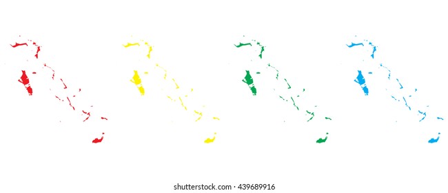 High detailed colorful vector maps - Bahamas