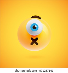 High detailed cyclops smiley, vector illustration
