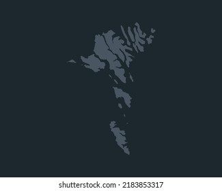 High Detailed Dark Map of Faroe Island on White isolated background, Vector Illustration EPS 10