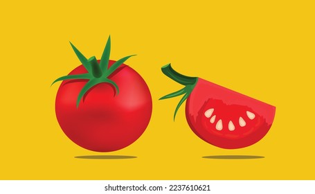 High detailed design tomato vectors and illustration. This is an editable and printable vector eps file.
