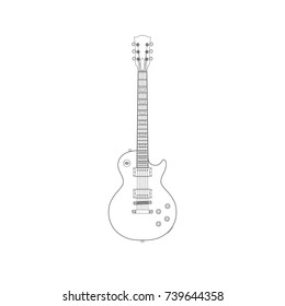 High detailed electric guitar vector illustration.