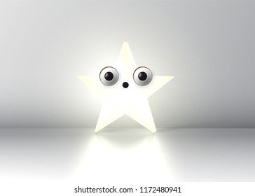 High detailed emoticon star, vector illustration