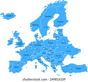 High detailed Europe Map