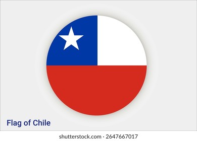 High detailed flag of Chile. National Chile flag. South America. 3D illustration.