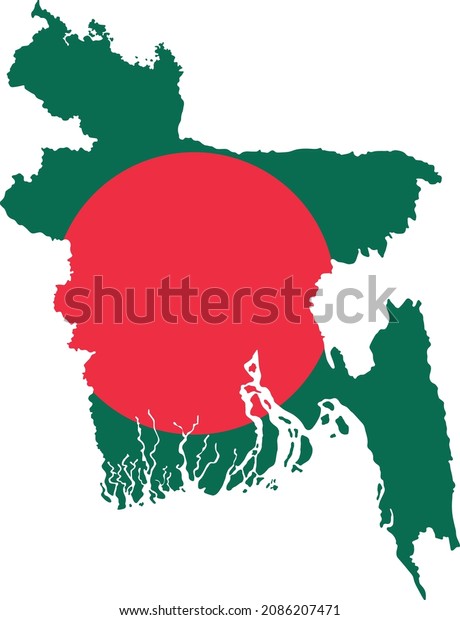 High Detailed Flag Map Bangladesh Stock Vector (Royalty Free ...