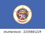 High detailed flag of Minnesota. Minnesota state flag, National Minnesota flag. Flag of state Minnesota. USA. America.