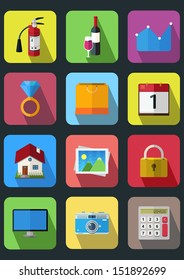 High Detailed Flat Icon Set Stock Vector (Royalty Free) 151892699 ...
