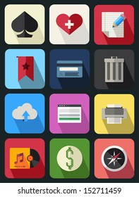high detailed flat icons set 6