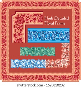 High Detailed Floral Pattern Frame