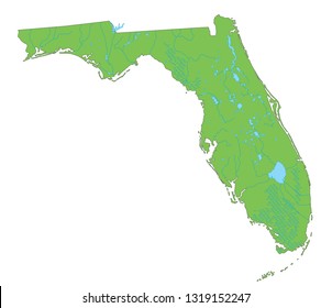 High Detailed Florida Physical Map Stock Vector (Royalty Free ...