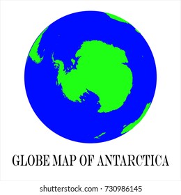 High Detailed Globes and Antarctica Map isolated on white background. editable vector illustration. 