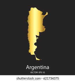 High detailed Gold Argentina map vector Eps 10