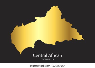 High Detailed Gold Central Africa Map Vector Eps 10