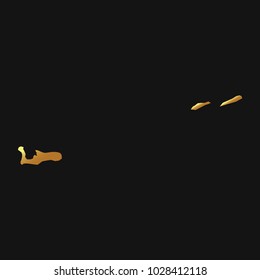 High detailed gold texture map vector map – Departments of Cayman Islands map. Vector illustration eps 10