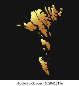 High detailed gold texture map vector map – Departments of Faroe Islands map. Vector illustration eps 10