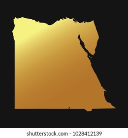 High detailed gold texture map vector map – Departments of Egypt map. Vector illustration eps 10