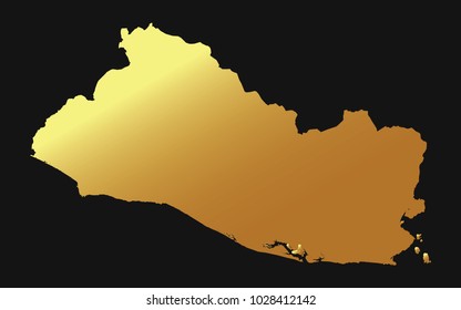 High detailed gold texture map vector map – Departments of El Salvador map. Vector illustration eps 10