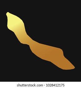 High detailed gold texture map vector map – Departments of Curaçao map. Vector illustration eps 10
