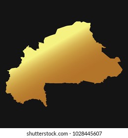 High detailed gold texture map vector map – Departments of Burkina Faso map. Vector illustration eps 10