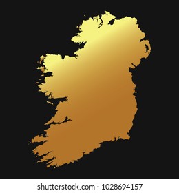High detailed gold texture map vector map – Departments of Republic of Ireland map. Vector illustration eps 10