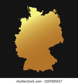 High detailed gold texture map vector map – Departments of Germany map. Vector illustration eps 10