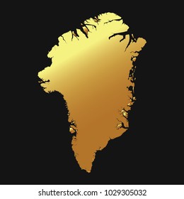 High detailed gold texture map vector map – Departments of Greenland map. Vector illustration eps 10